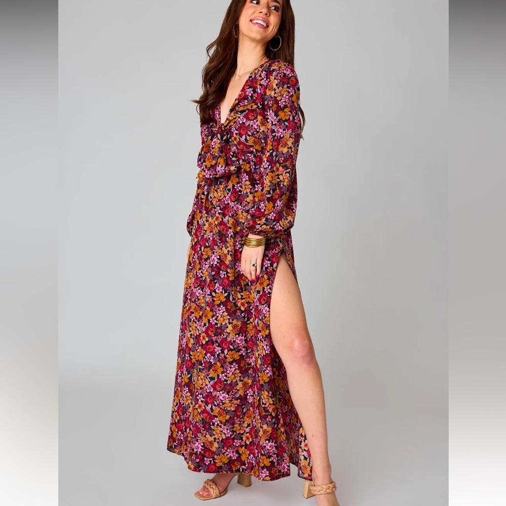DESIRAE LONG SLEEVE MAXI DRESS - FORBIDDEN